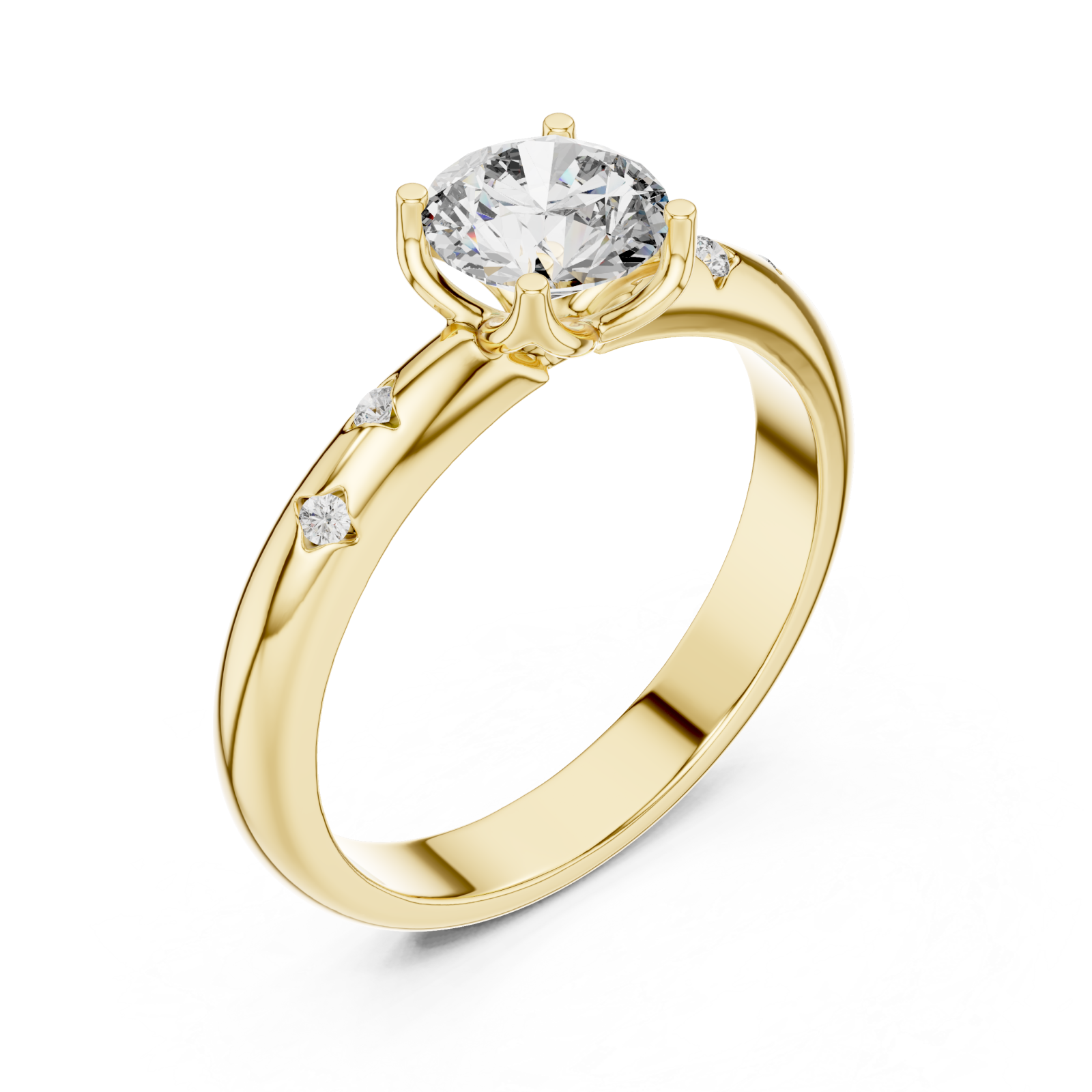 Gold Serene Whisper Classic Anniversary Ring Right View
