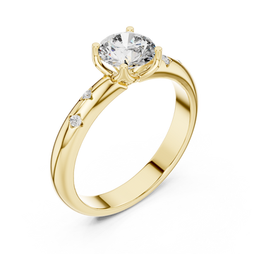 Gold Serene Whisper Classic Anniversary Ring Right View