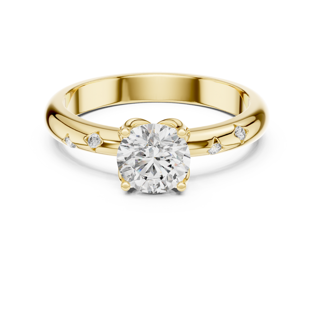Gold Serene Whisper Classic Anniversary Ring Right View