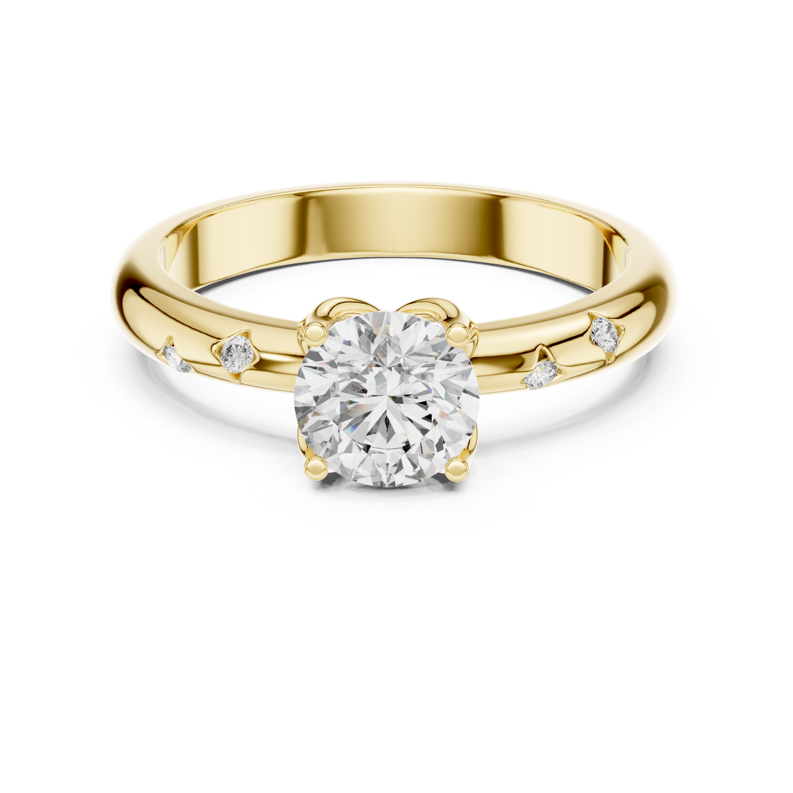  Gold Serene Whisper Classic Anniversary Ring Front View