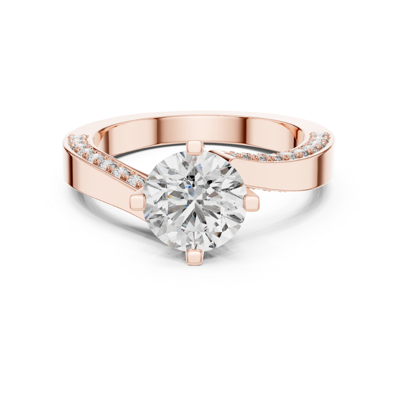  Rose Gold Classic Lovelight Elegance Ring Front View