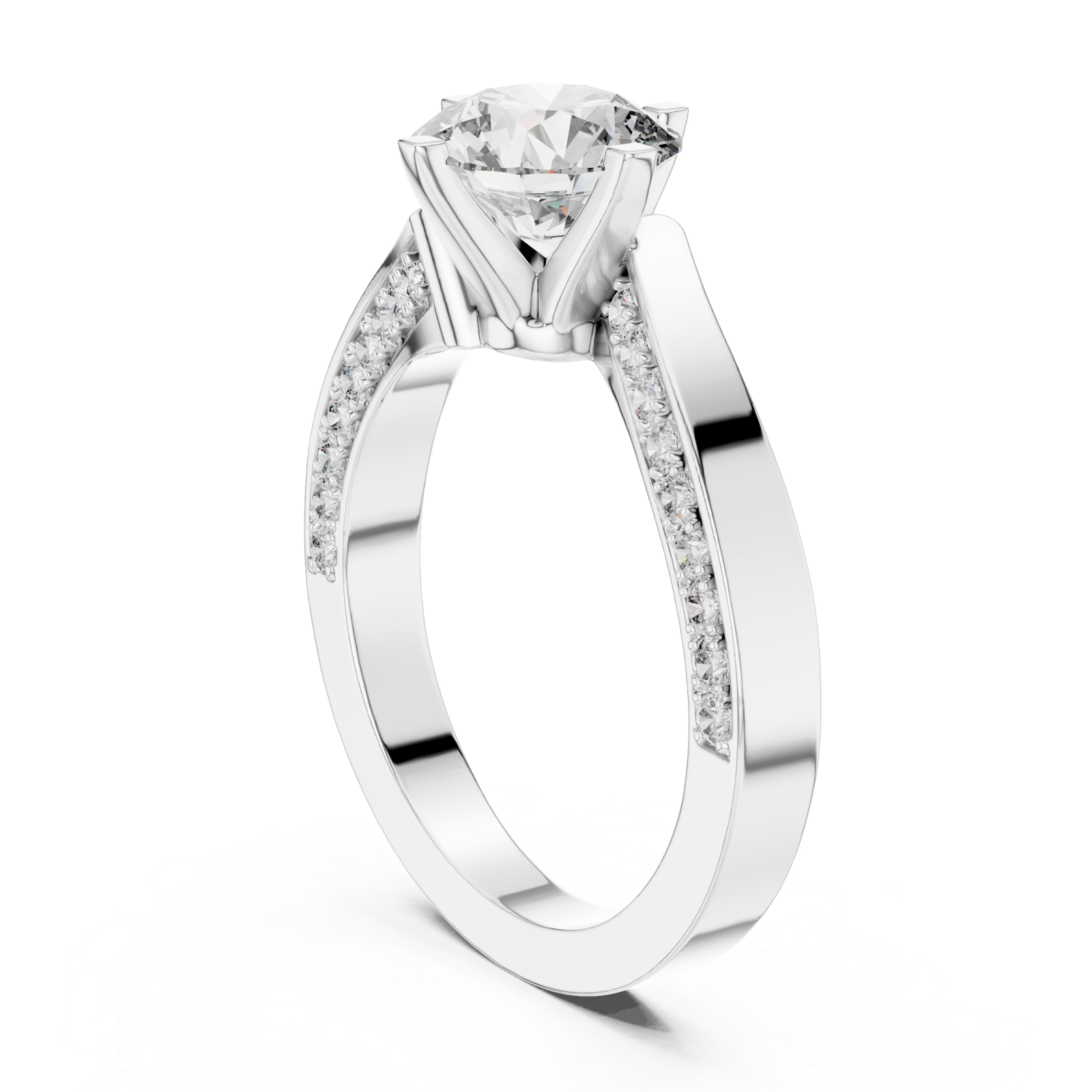  White Gold Classic Lovelight Elegance Ring Left View