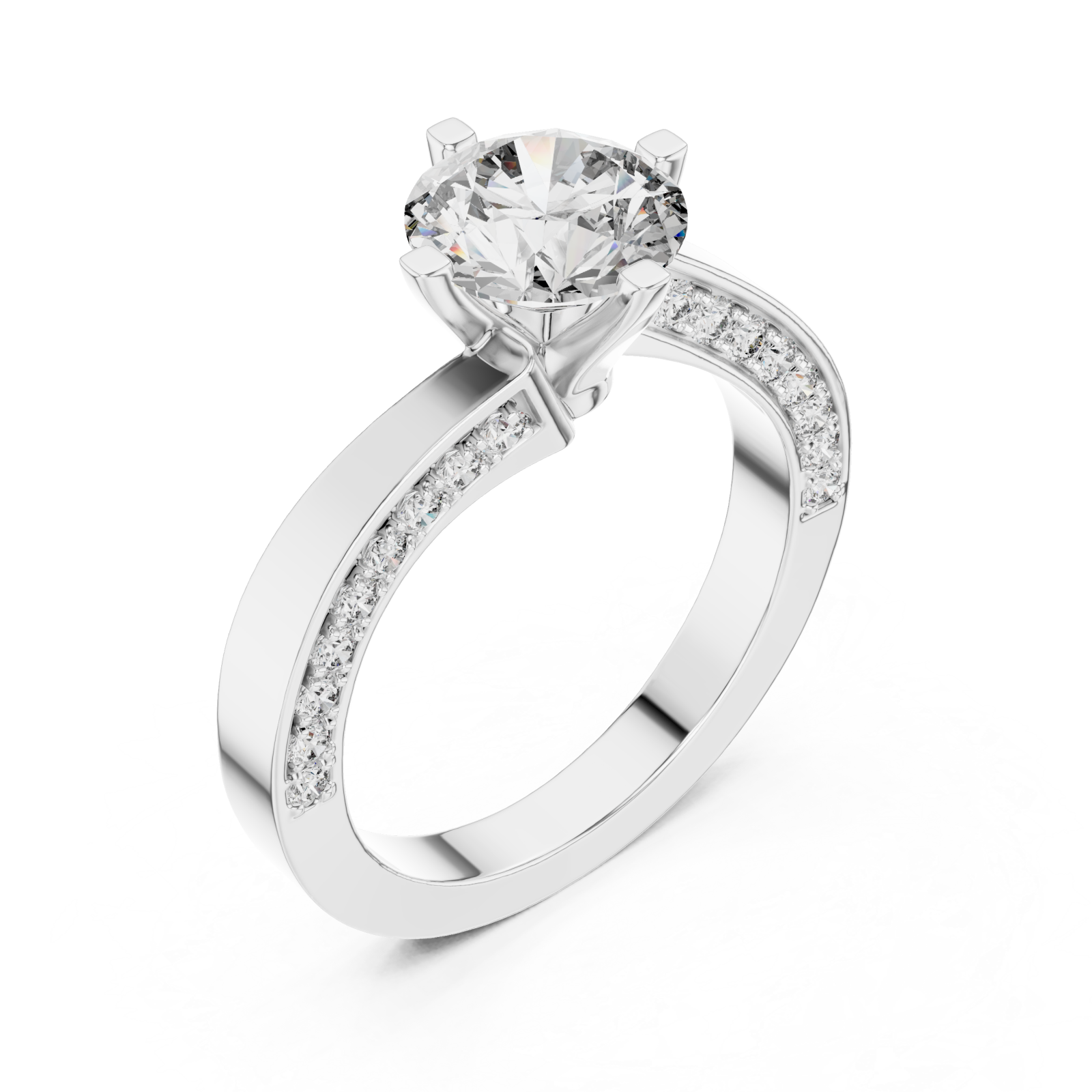  White Gold Classic Lovelight Elegance Ring Right View