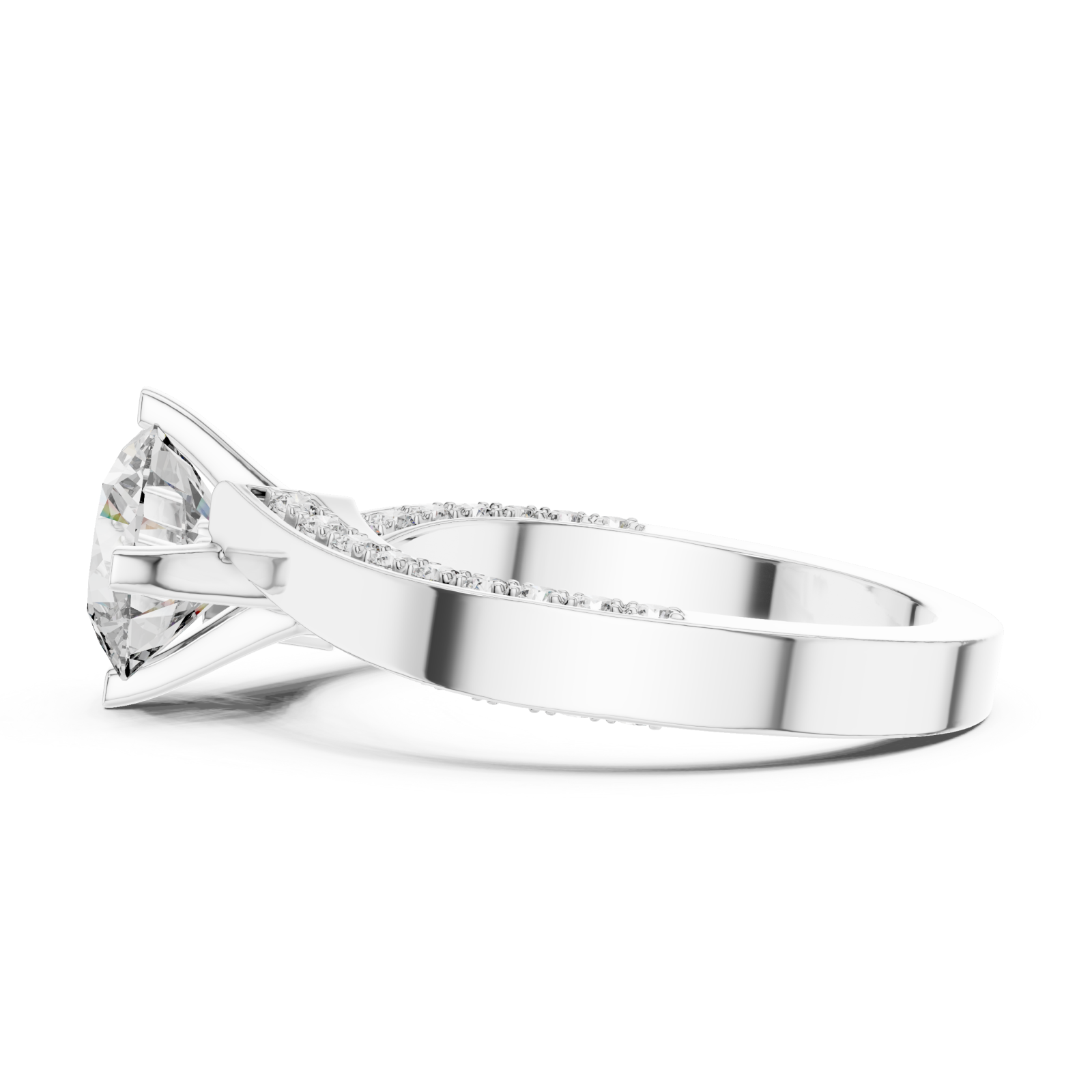  White Gold Classic Lovelight Elegance Ring Side View