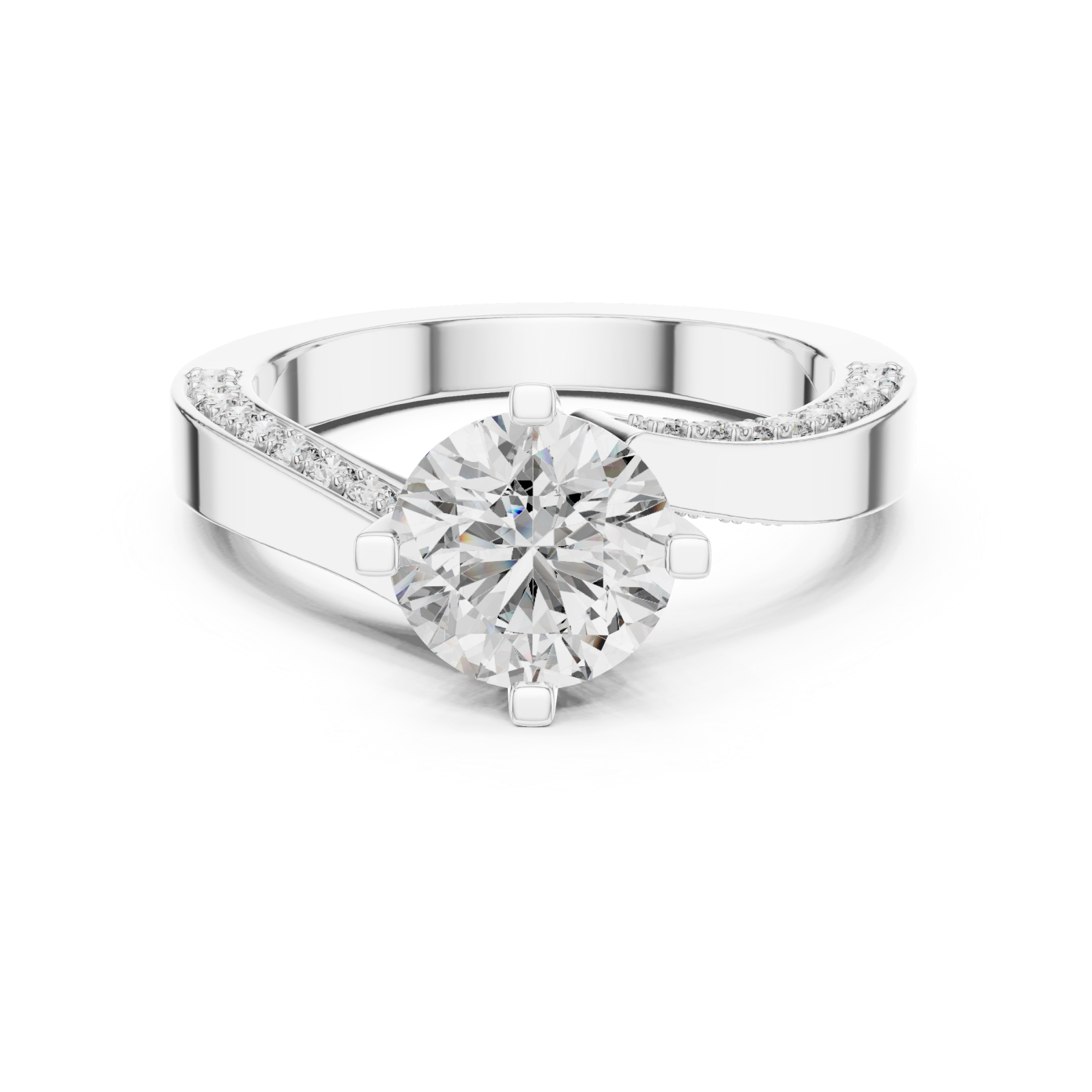  White Gold Classic Lovelight Elegance Ring Front View