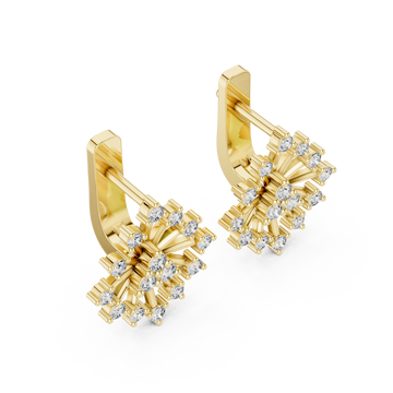 Gold Luminous Starburst Elegant Earrings Right View