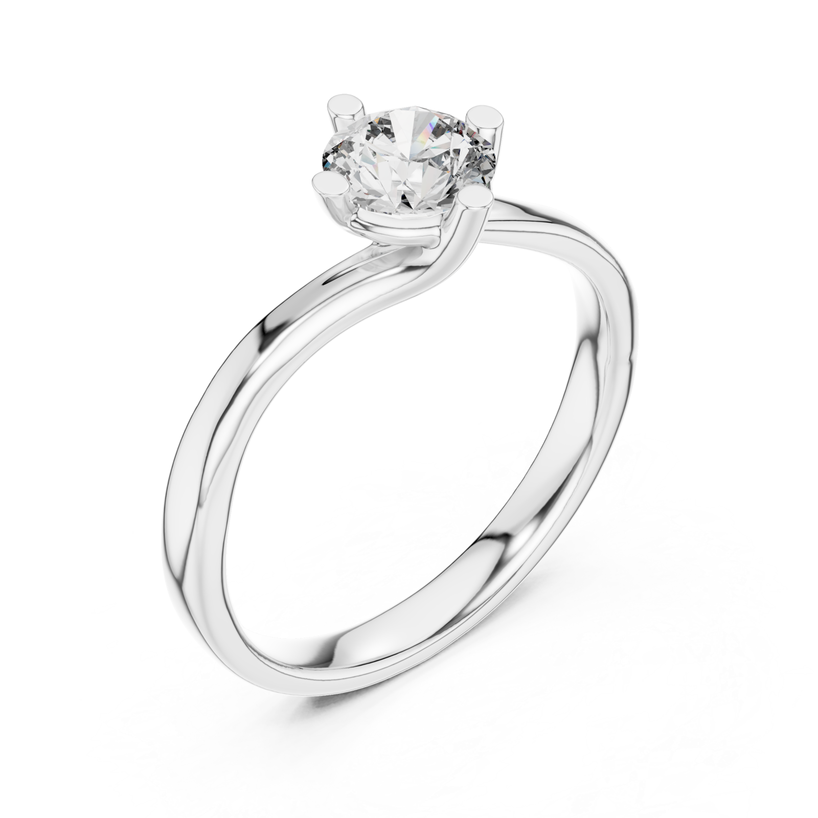  White Gold Elegance Crest Ring Right View