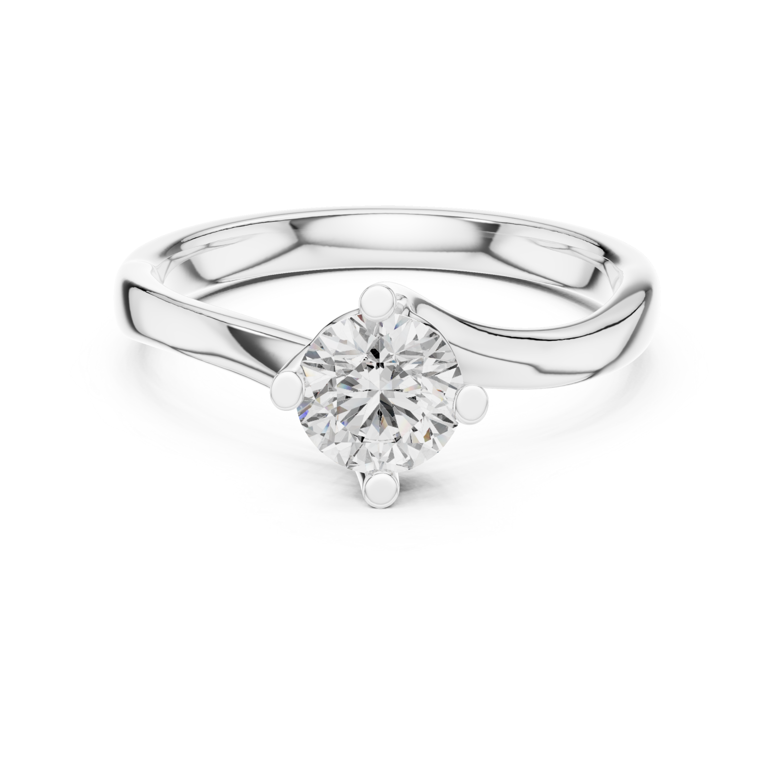  White Gold Elegance Crest Ring Front View