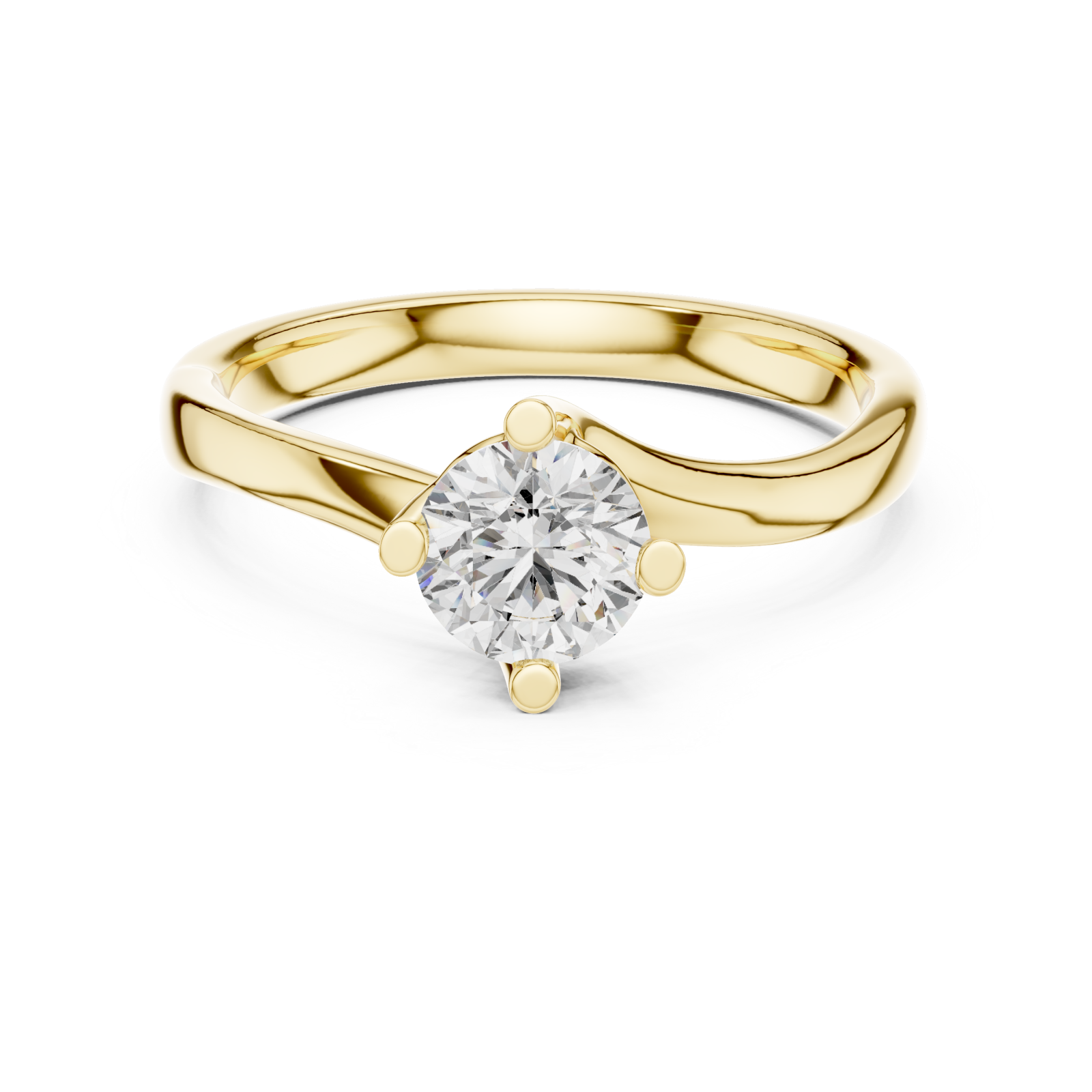  Gold Elegance Crest Ring Front View