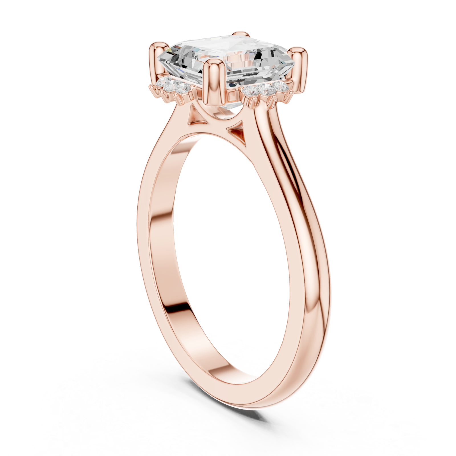  Rose Gold Celestial Radiance Solitaire Ring Left View