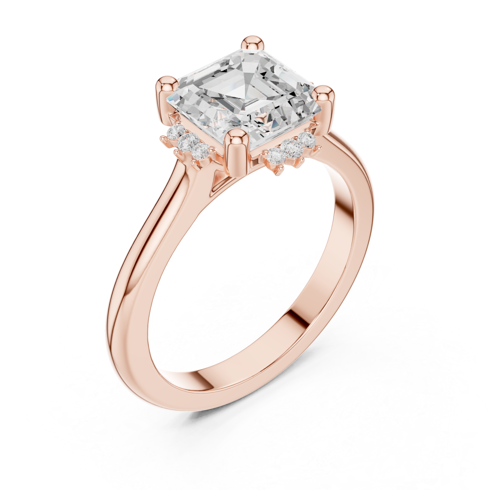  Rose Gold Celestial Radiance Solitaire Ring Right View