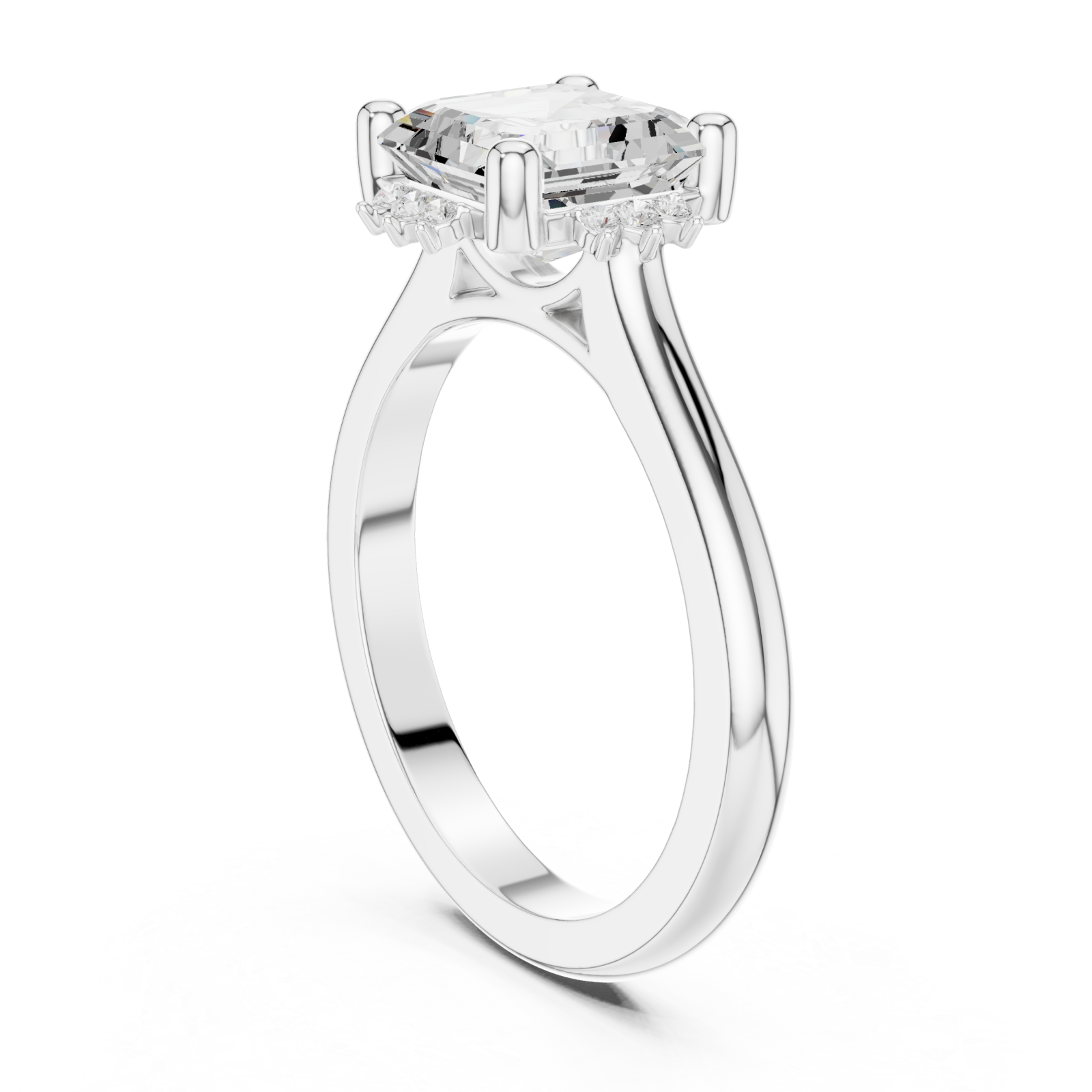  White Gold Celestial Radiance Solitaire Ring Left View