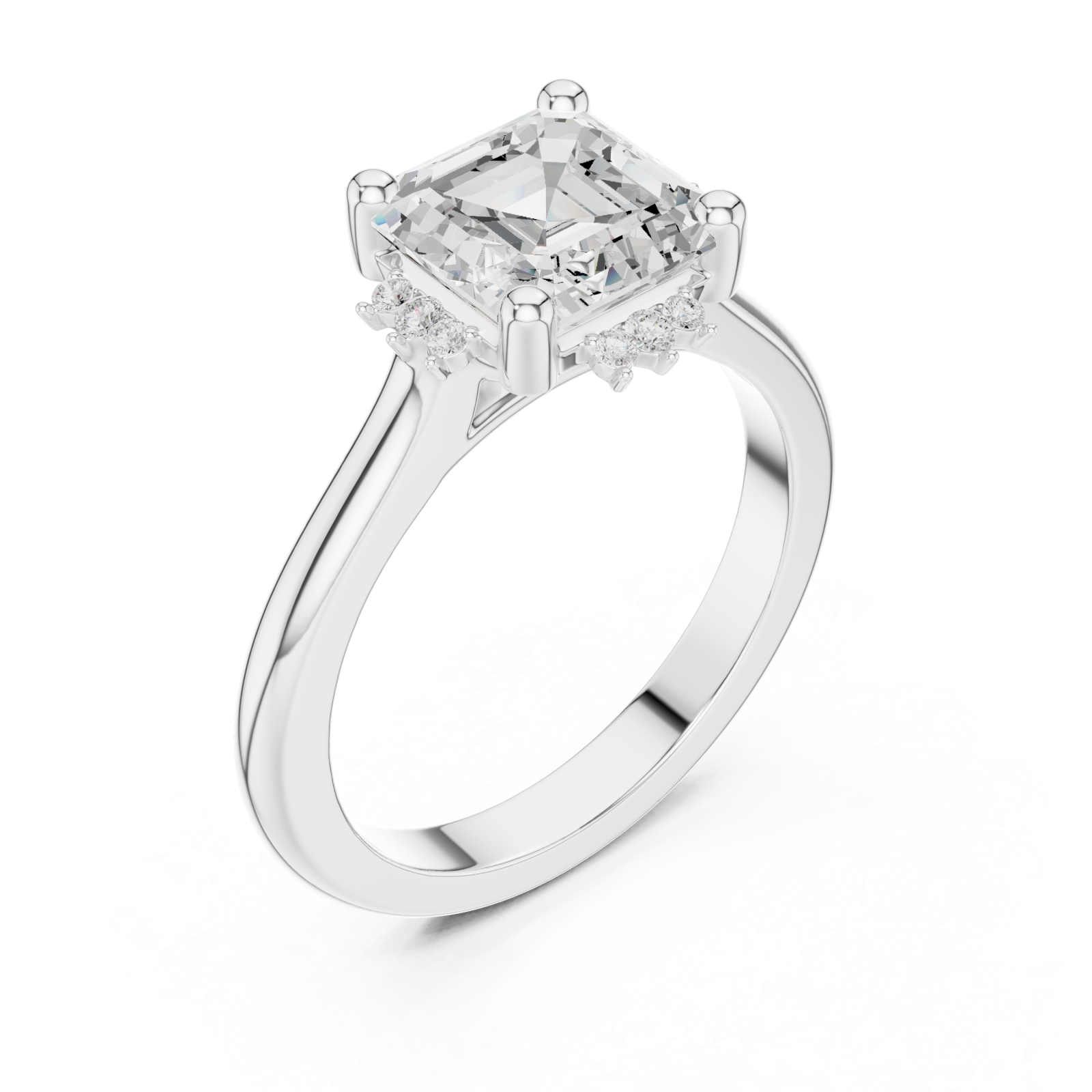  White Gold Celestial Radiance Solitaire Ring Right View
