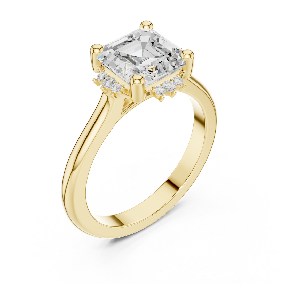 Gold Celestial Radiance Solitaire Ring Right View