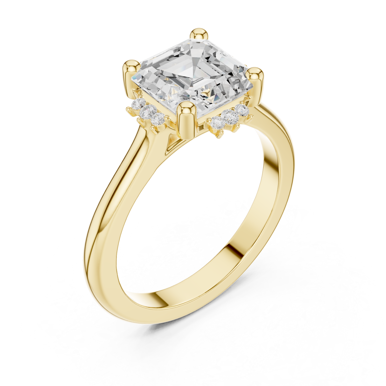 Gold Celestial Radiance Solitaire Ring Right View