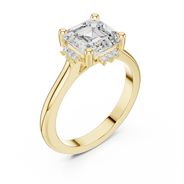 Gold Celestial Radiance Solitaire Ring Right View
