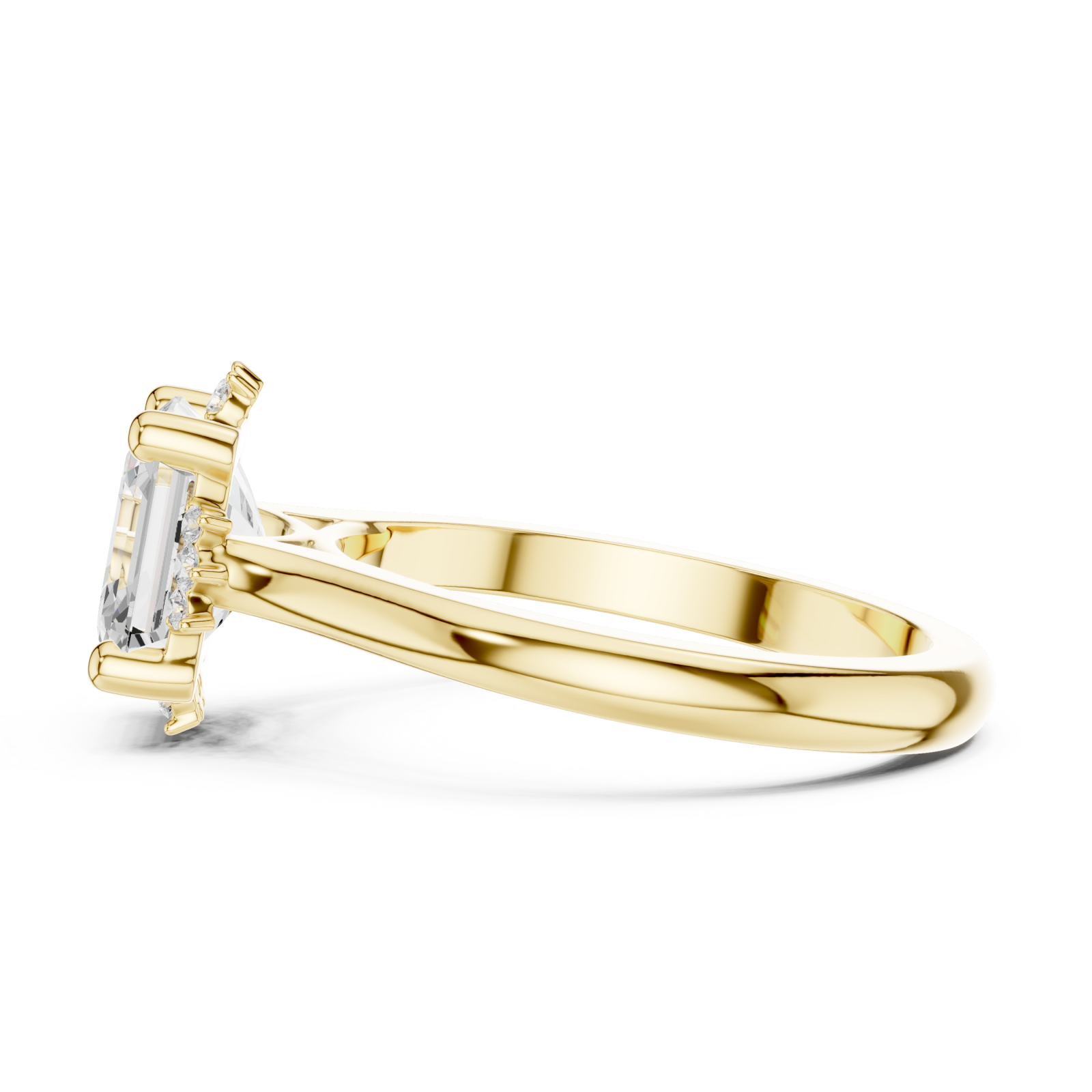  Gold Celestial Radiance Solitaire Ring Side View