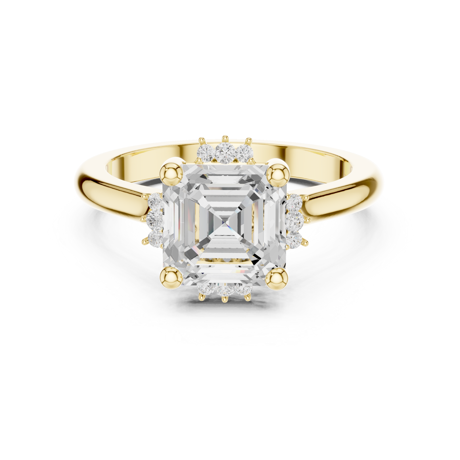  Gold Celestial Radiance Solitaire Ring Front View