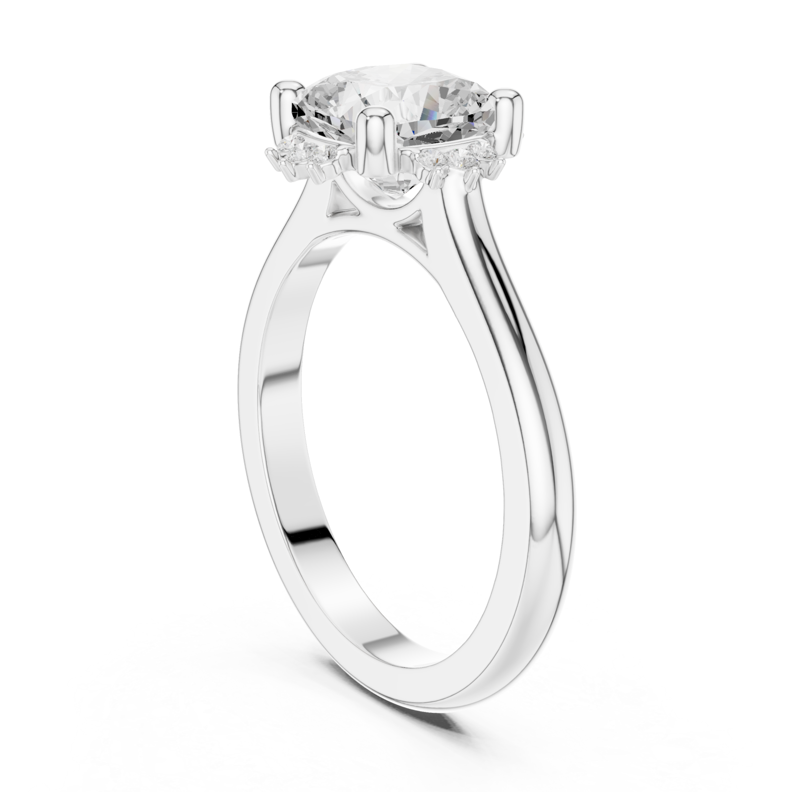  White Gold Radiant Fleur Embrace Band Ring Left View