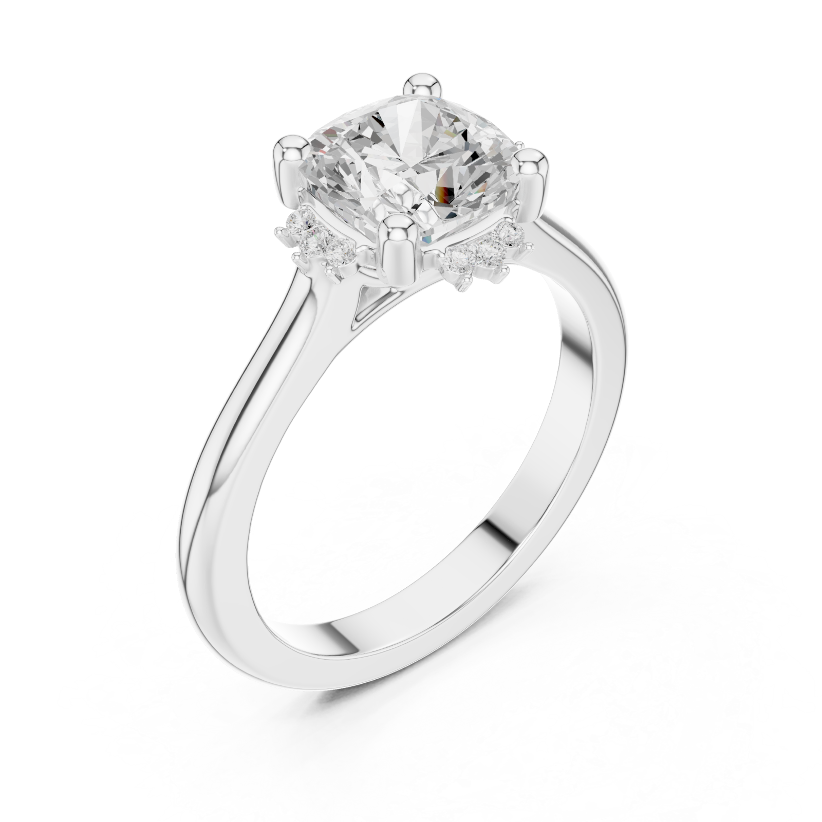  White Gold Radiant Fleur Embrace Band Ring Right View