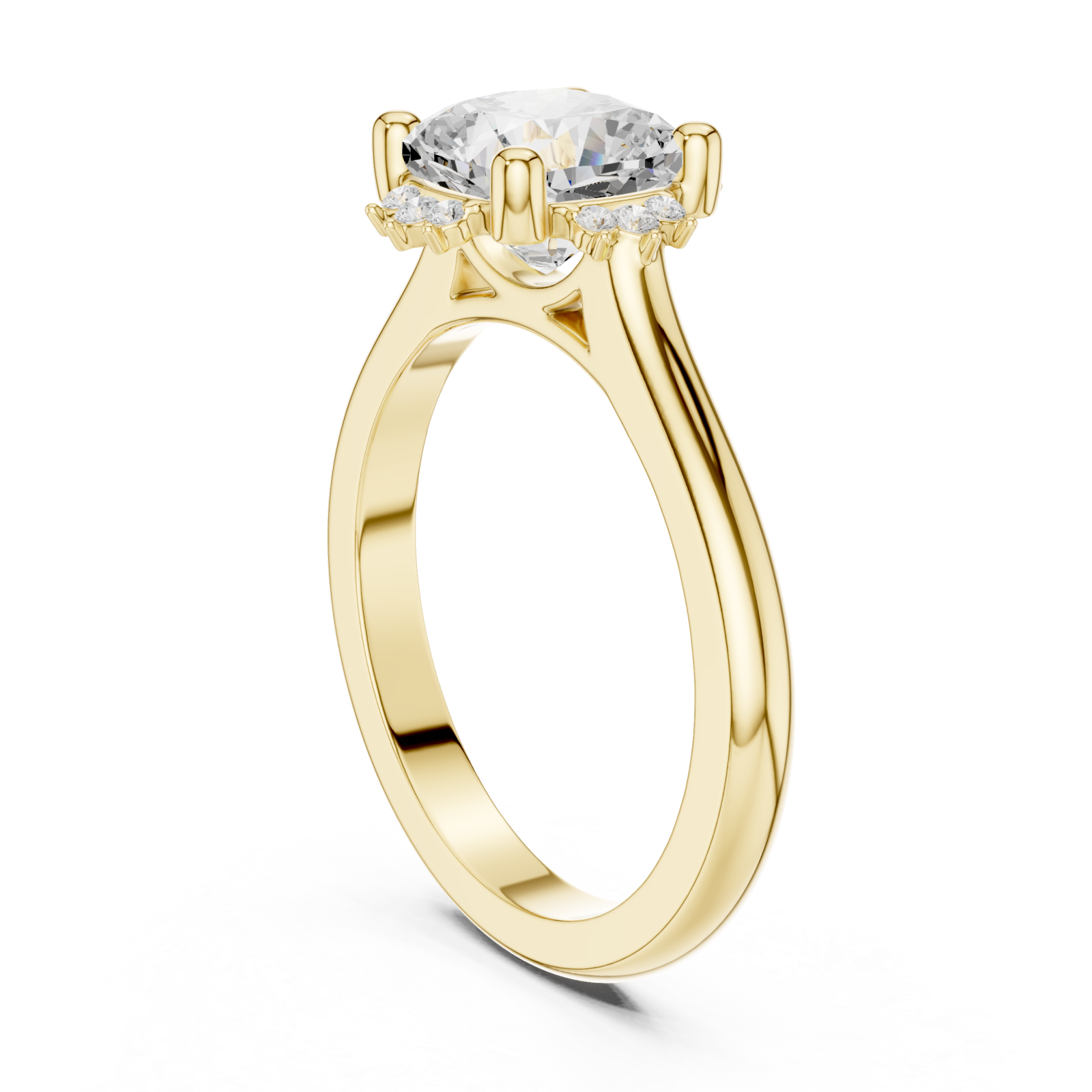  Gold Radiant Fleur Embrace Band Ring Left View
