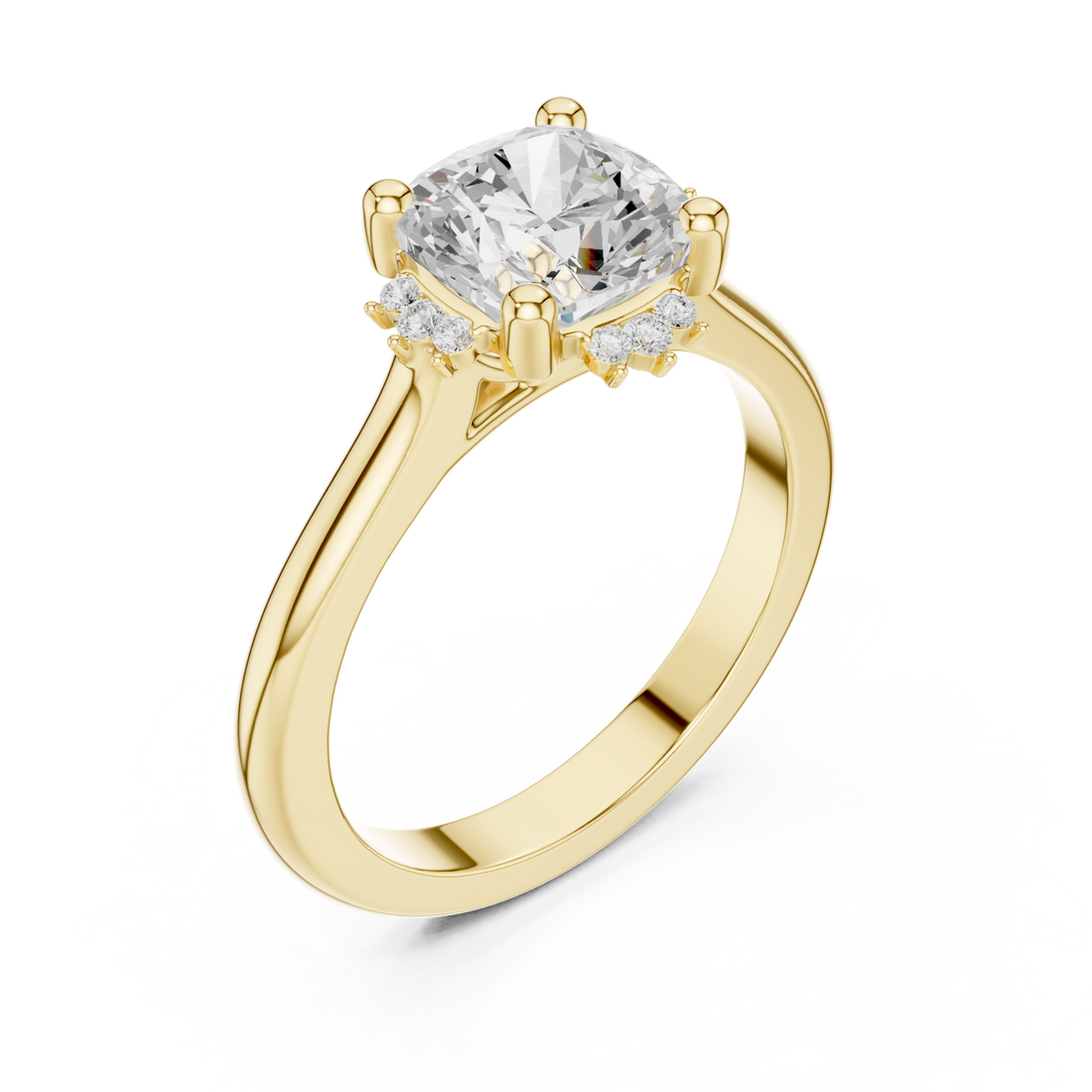 Gold Radiant Fleur Embrace Band Ring Right View