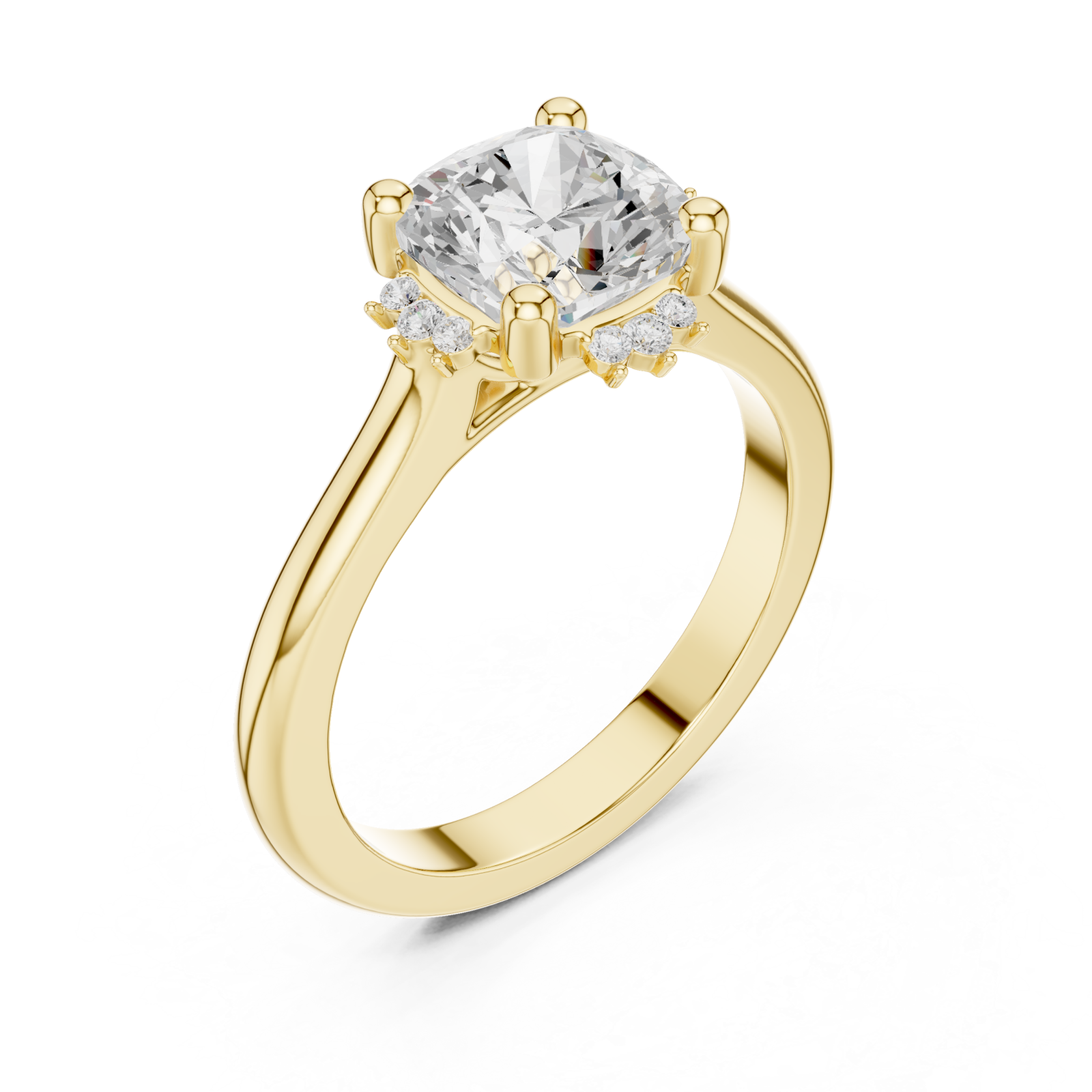Gold Radiant Fleur Embrace Band Ring Right View