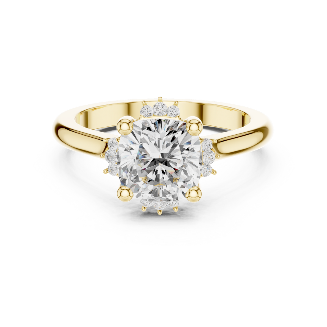 Gold Radiant Fleur Embrace Band Ring Right View