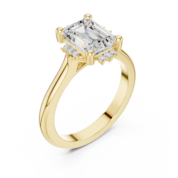 Gold Radiant Halo Elegance Ring Right View