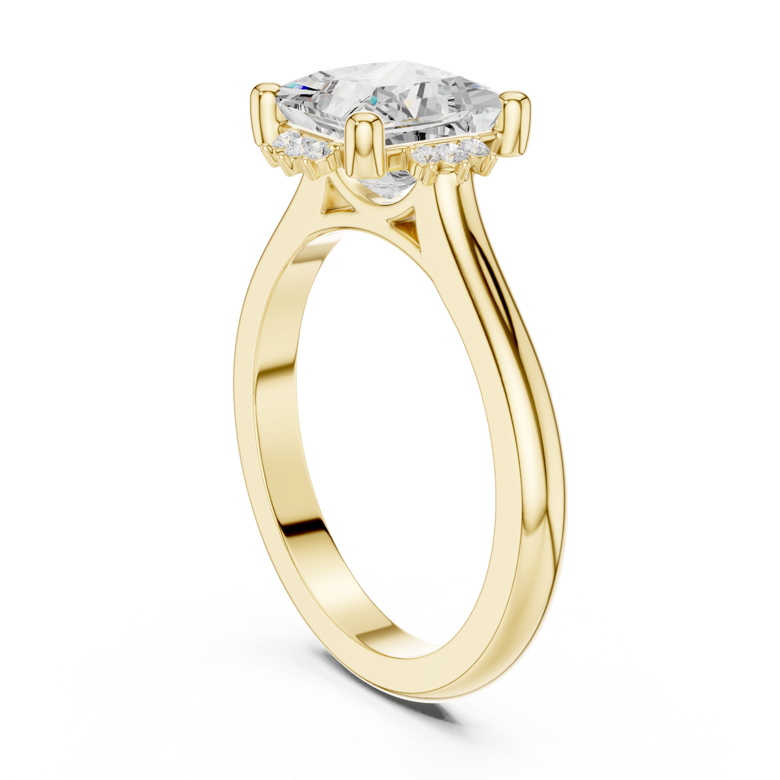  Gold Radiant Aurora Engagement Ring Left View