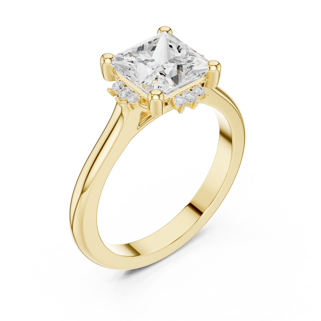 Gold Radiant Aurora Engagement Ring Right View