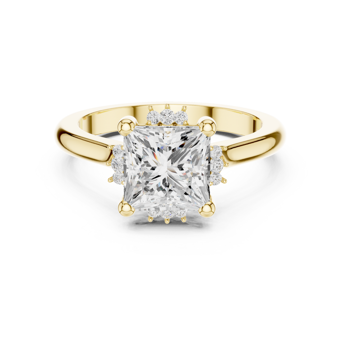 Gold Radiant Aurora Engagement Ring Right View