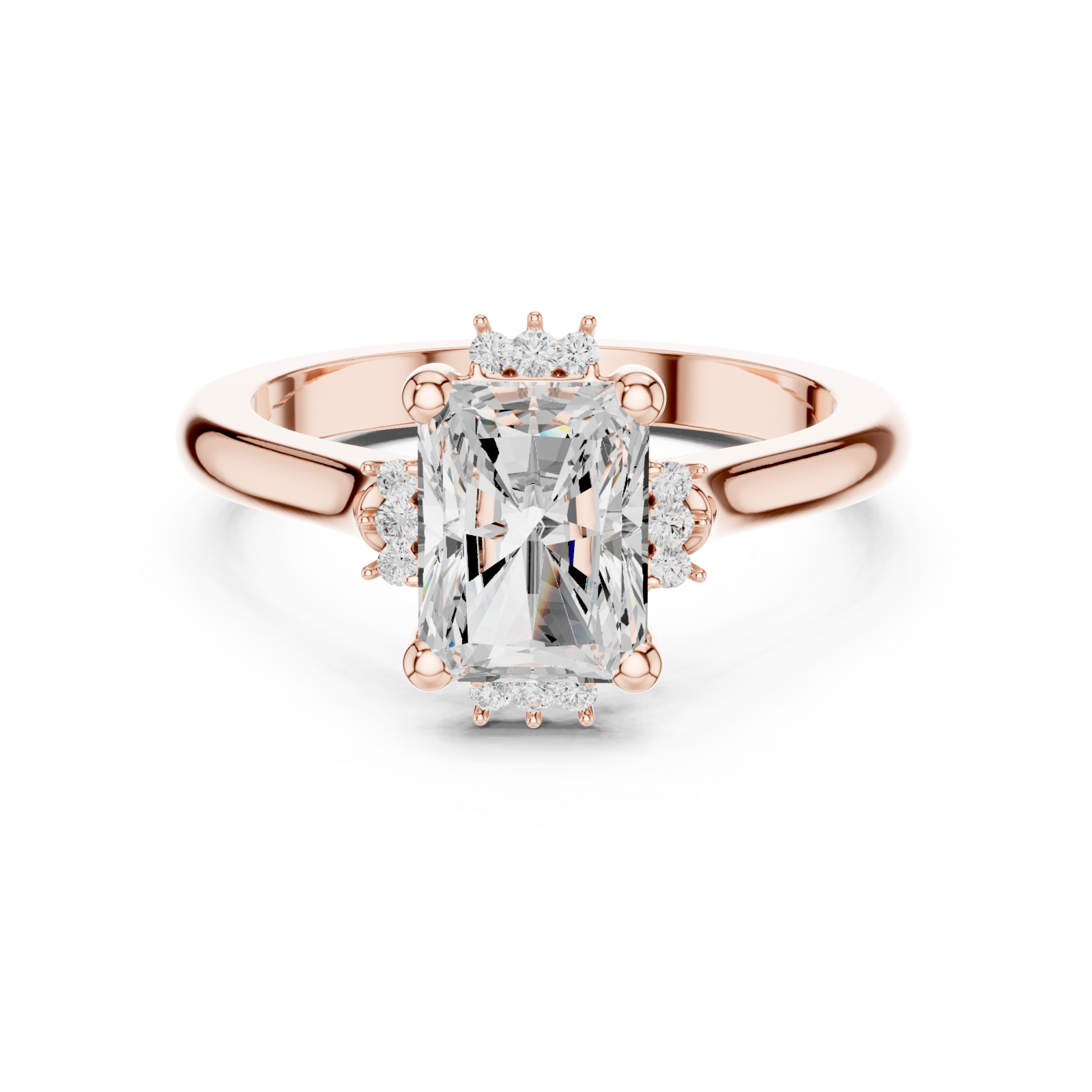  Rose Gold Celestial Reverie Solitaire Engagement Ring Front View