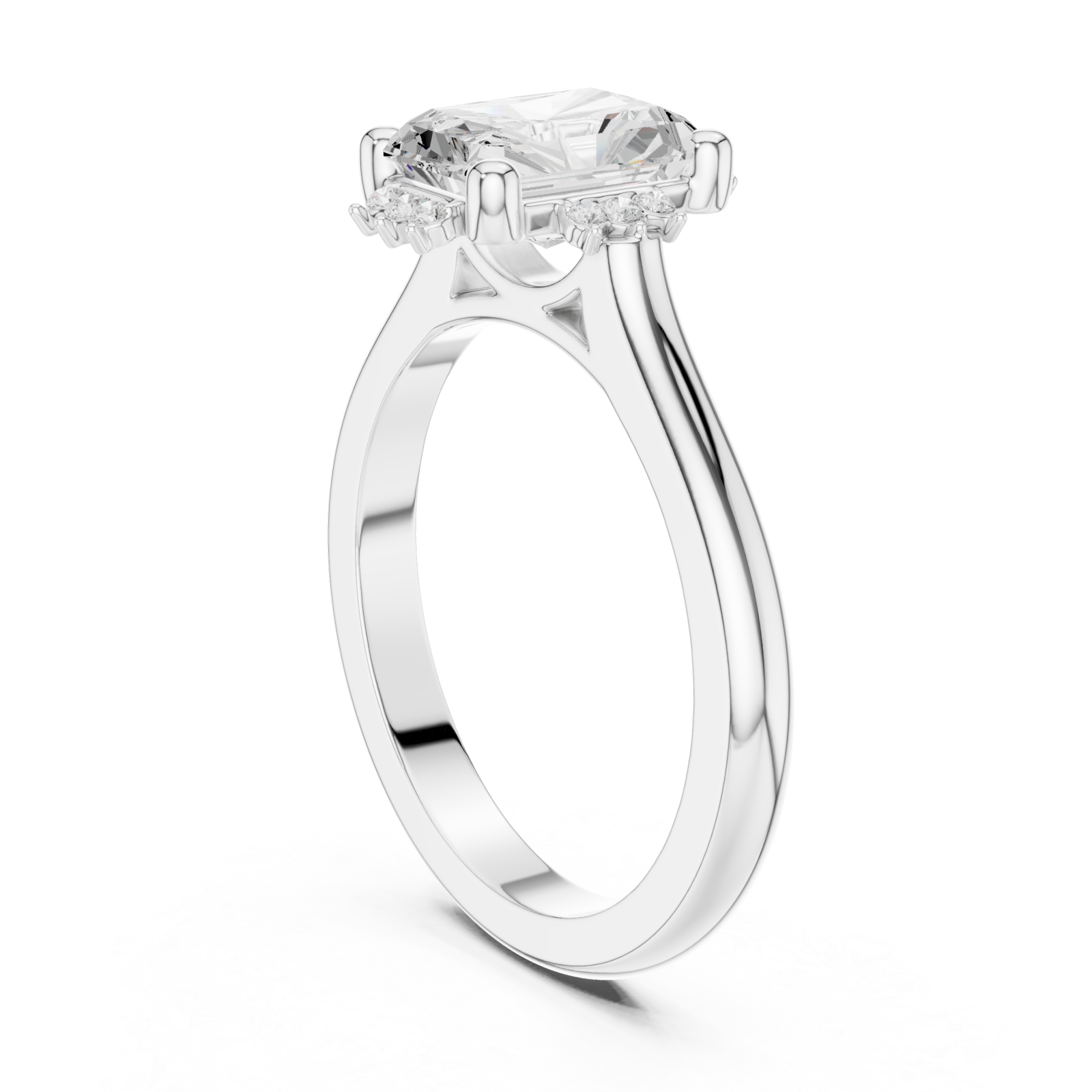  White Gold Celestial Reverie Solitaire Engagement Ring Left View