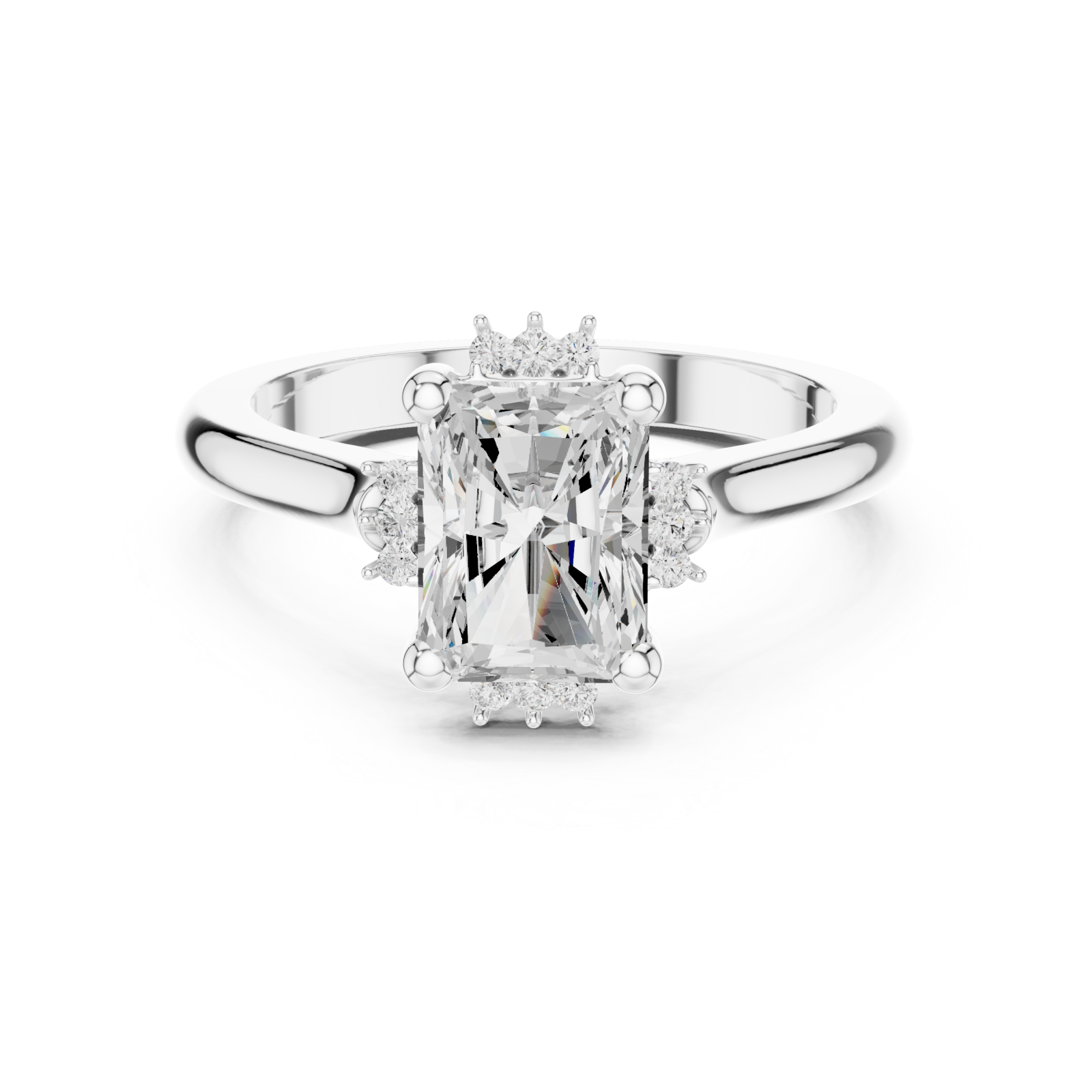  White Gold Celestial Reverie Solitaire Engagement Ring Front View