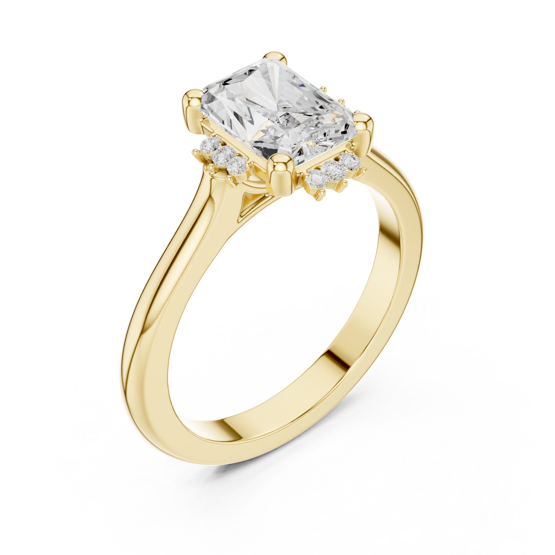 Gold Celestial Reverie Solitaire Engagement Ring Right View