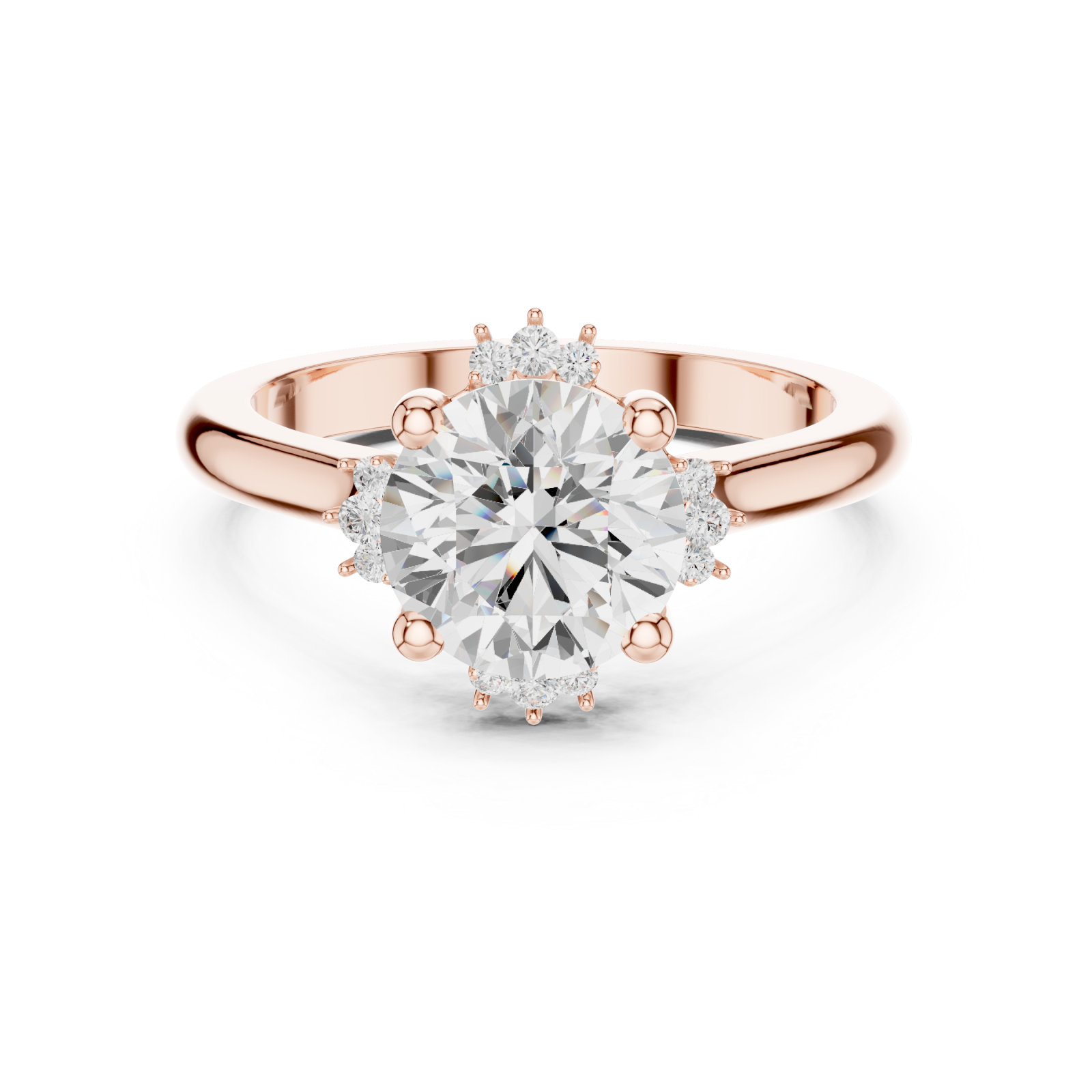  Rose Gold Starlit Whisper Embrace Ring Front View