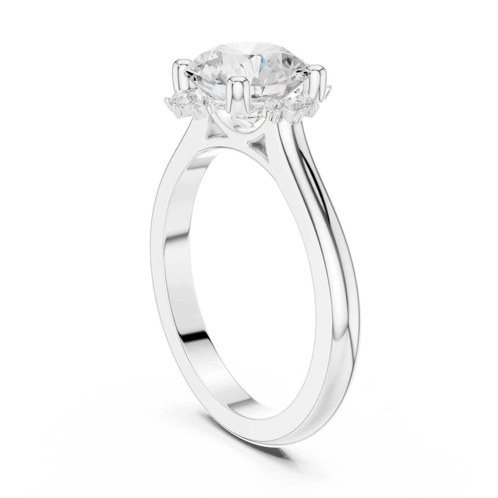  White Gold Starlit Whisper Embrace Ring Left View