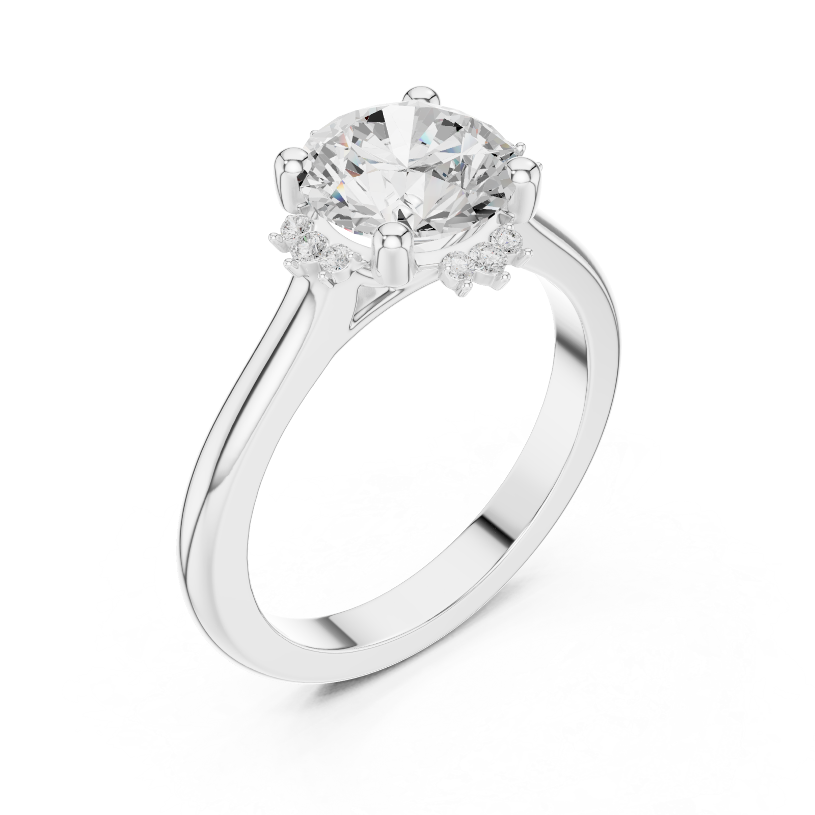  White Gold Starlit Whisper Embrace Ring Right View