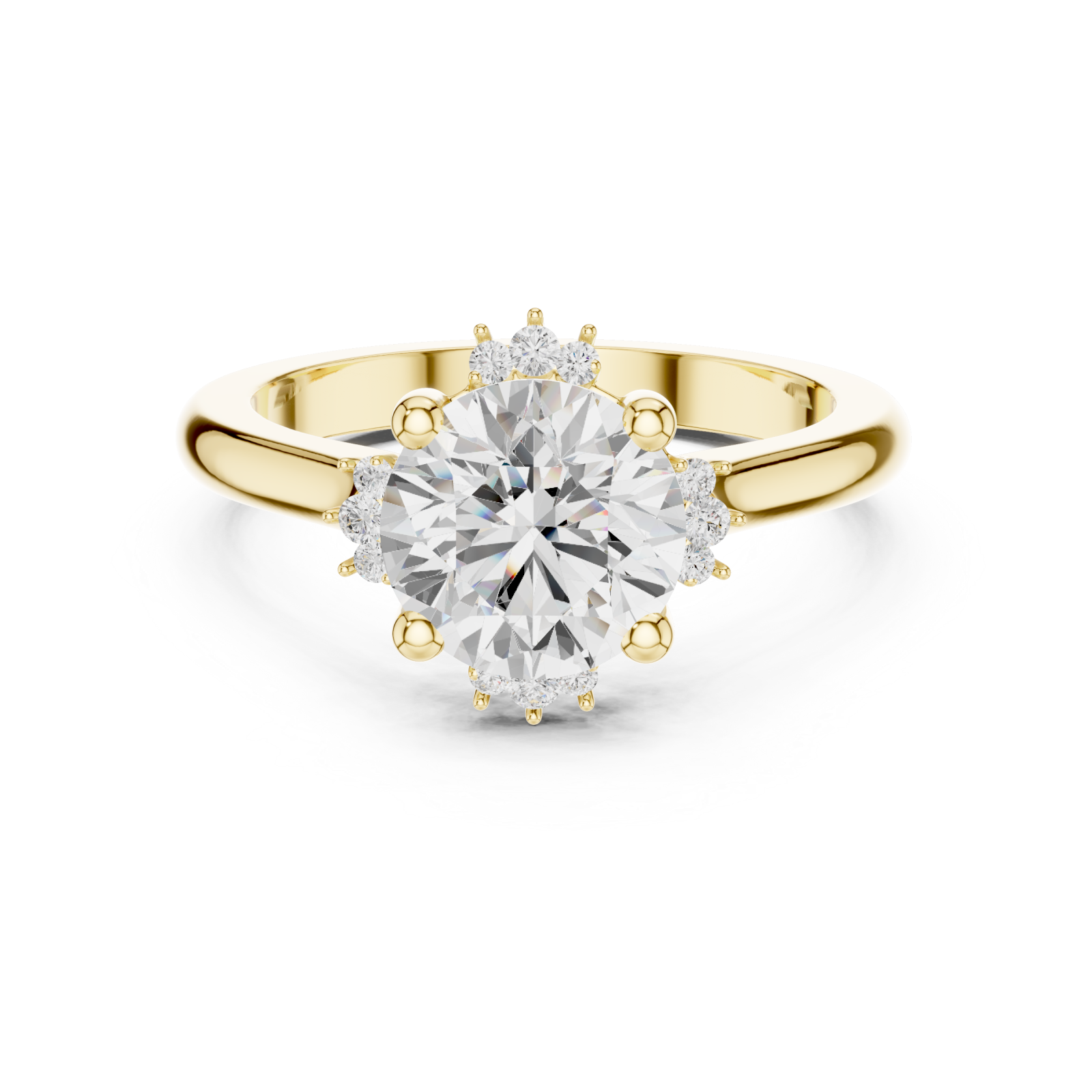  Gold Starlit Whisper Embrace Ring Front View