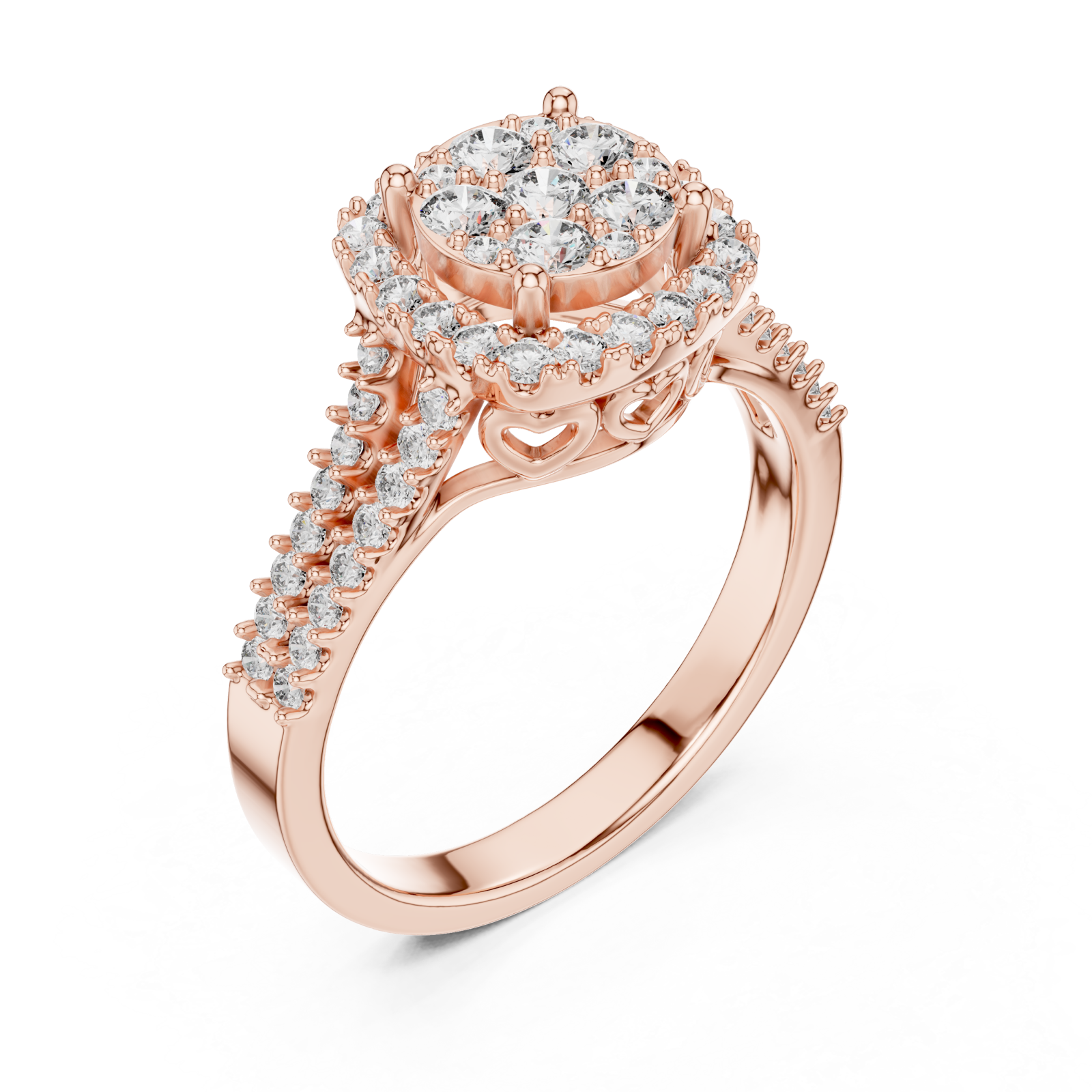  Rose Gold Petal Crest Harmony Band Ring Right View