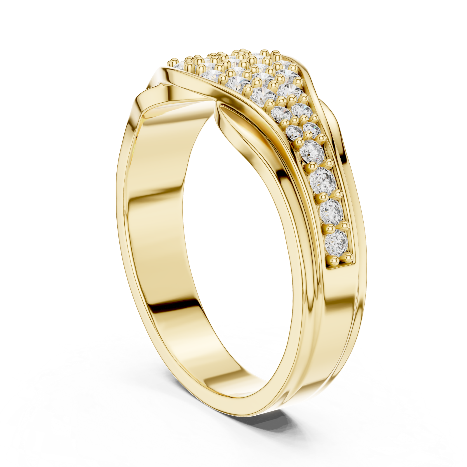  Gold Serenade Harmony PavÃ© Set Cocktail Ring Left View