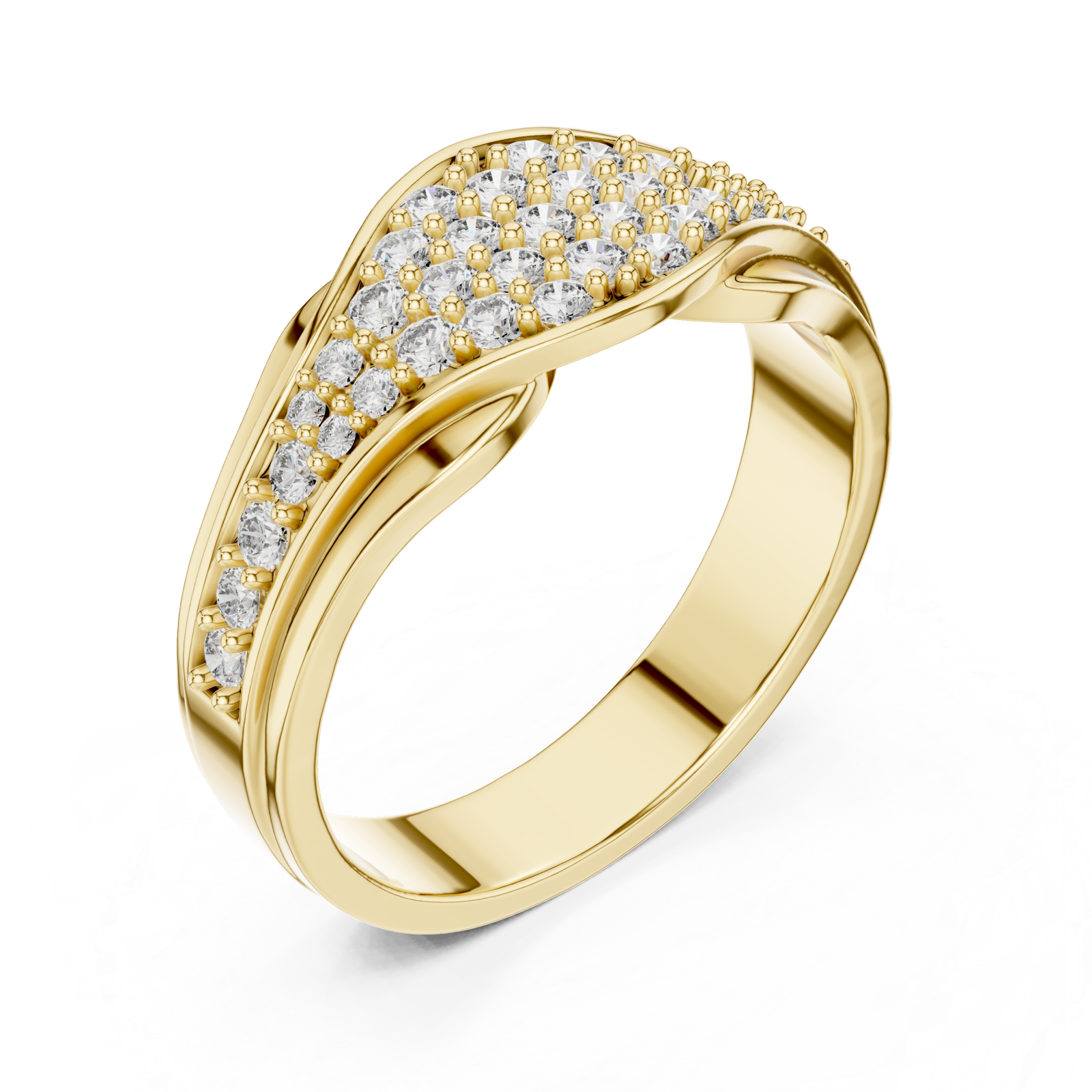 Gold Serenade Harmony PavÃ© Set Cocktail Ring Right View