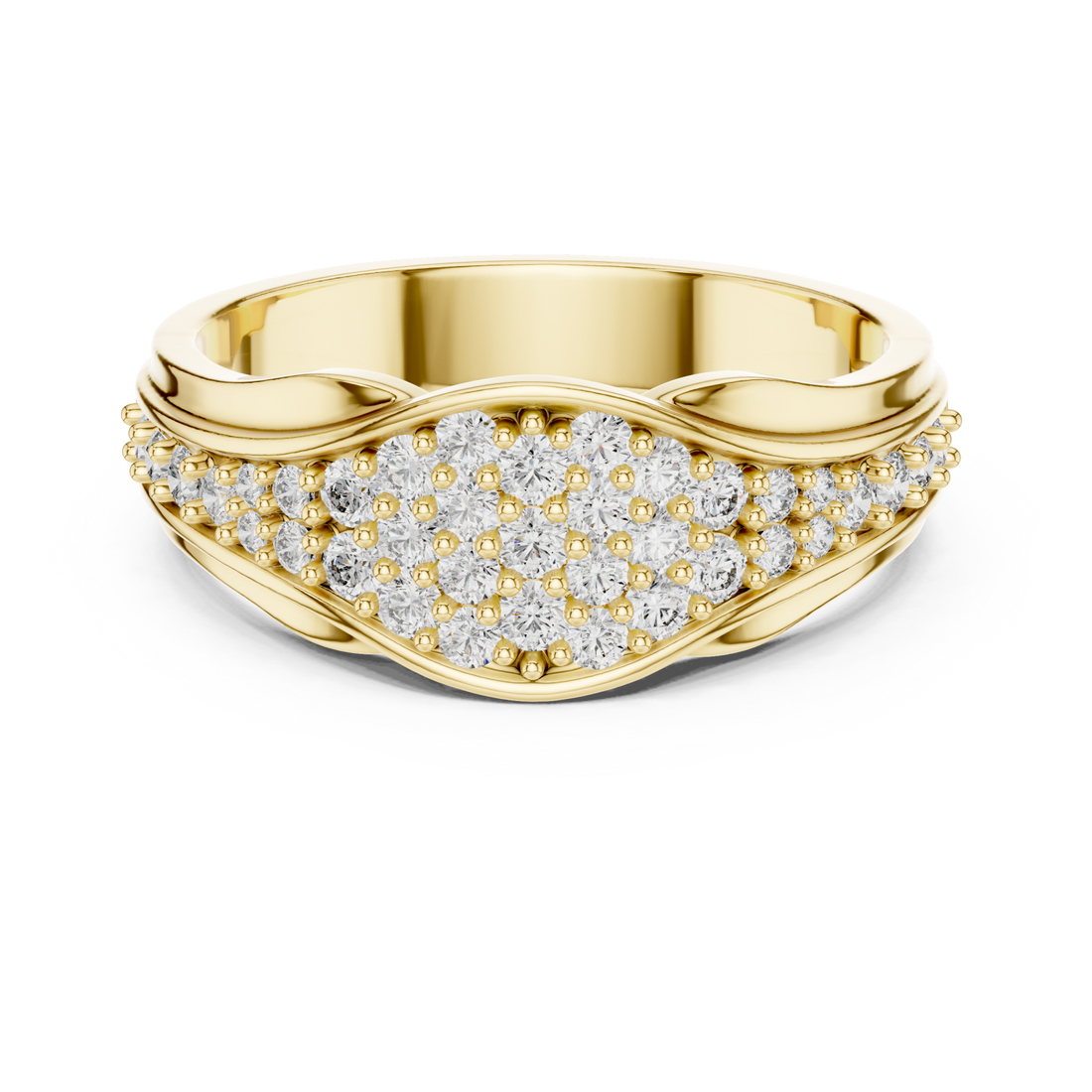 Gold Serenade Harmony PavÃ© Set Cocktail Ring Right View