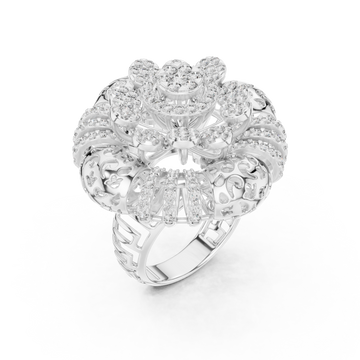  White Gold Serenade Enchantment Garden Statement Ring Right View
