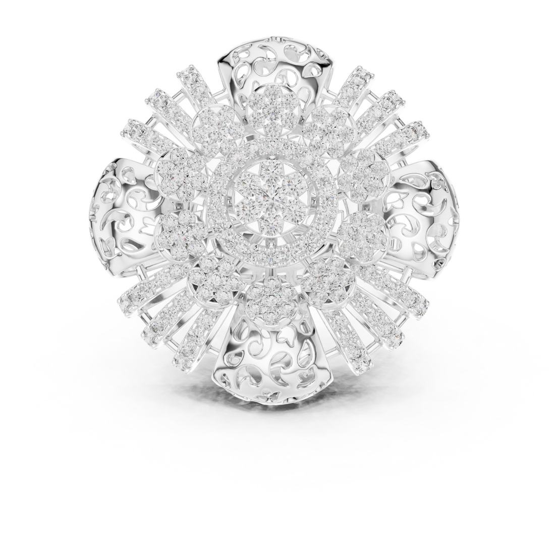  White Gold Serenade Enchantment Garden Statement Ring Right View