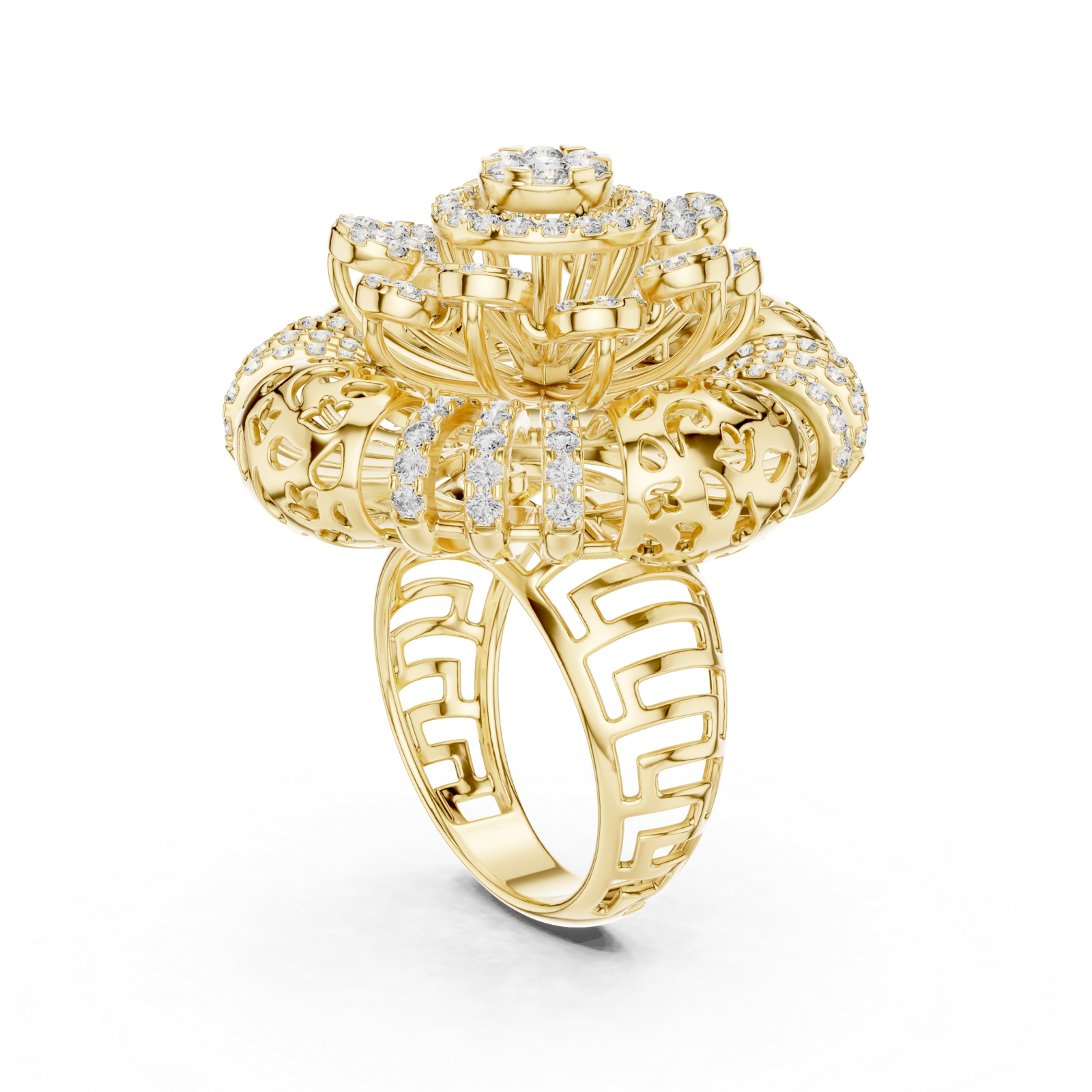  Gold Serenade Enchantment Garden Statement Ring Left View