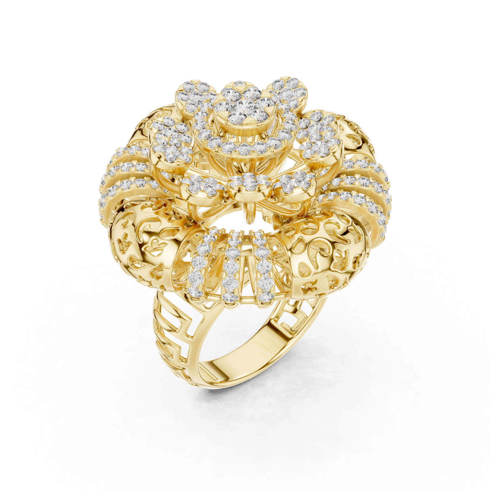 Gold Serenade Enchantment Garden Statement Ring Right View