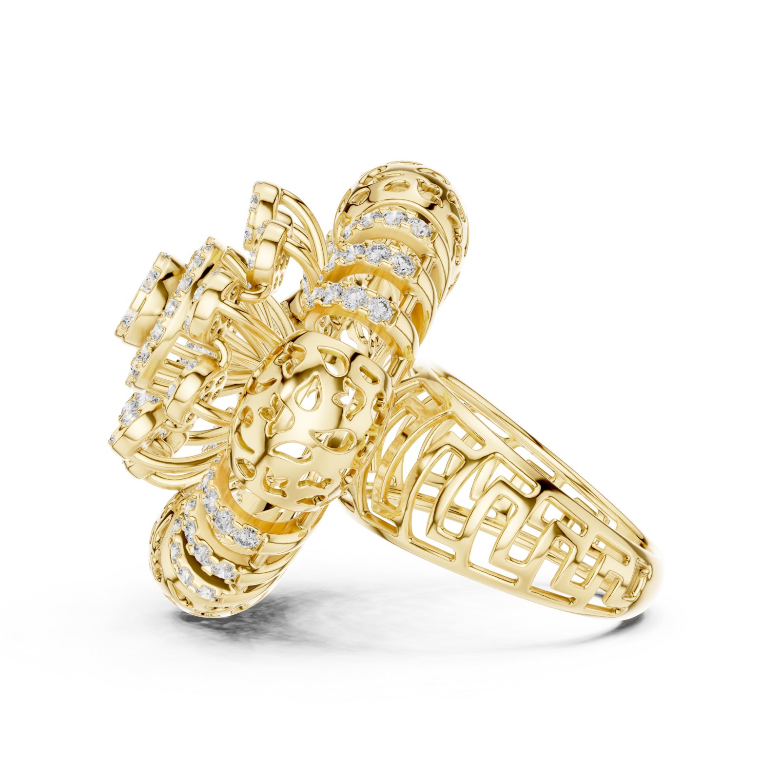  Gold Serenade Enchantment Garden Statement Ring Side View