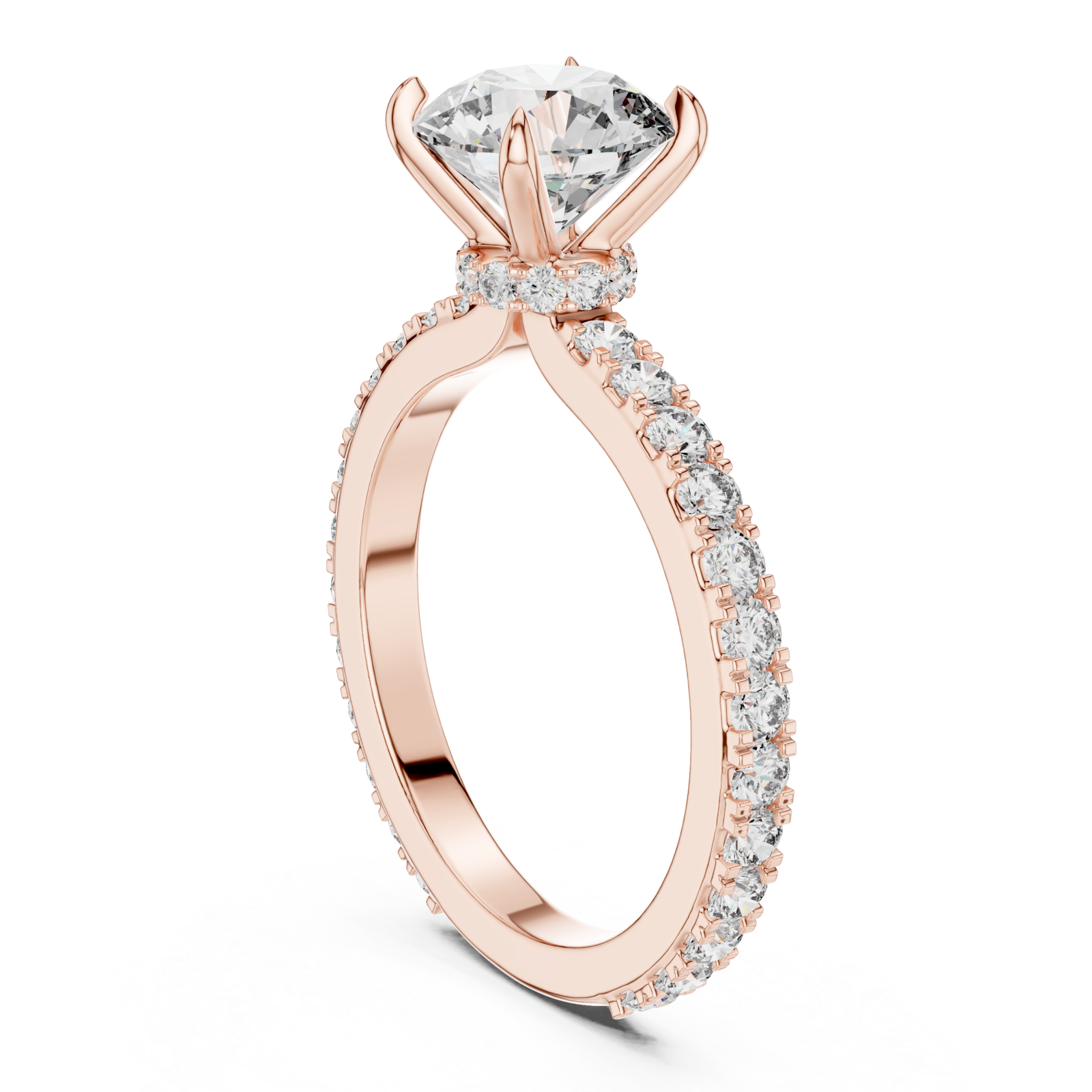  Rose Gold Celestial Harmony Solitaire Ring Left View